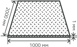 Лист нержавеющий  1х1000х2000 мм.  AISI 430 (12Х17) холоднокатаный,  рифленый,  чечевица, давленный