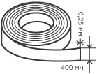 Лента нержавеющая 0,25х400 мм.  12Х18Н10Т нагартованная, мягкая
