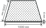 Лист нержавеющий  4х1000х2000 мм.  AISI 304 (08Х18Н10) горячекатаный,  рифленый